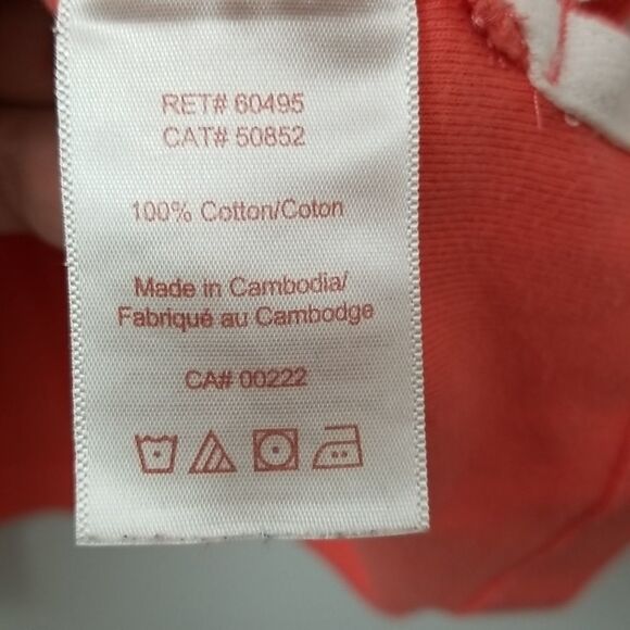 🎁5/$25 Tradition Womans Polo Size Medium Orange With White Butterfly - Picture 3 of 6